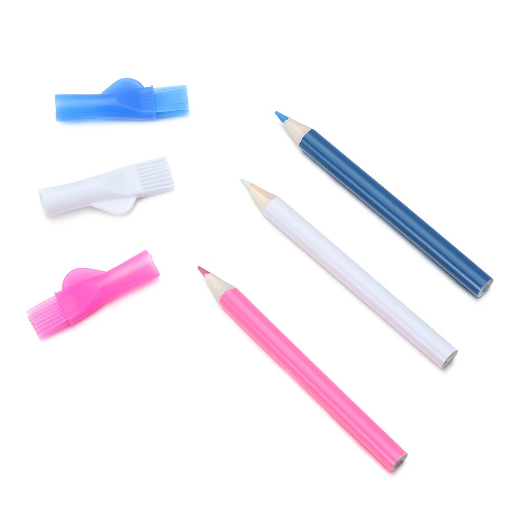 Tiza borrable para Sastre con pincel, rotuladores de modista, lápiz para ropa, manualidades de retazos de tela, accesorio de costura, 3 unids/set por juego