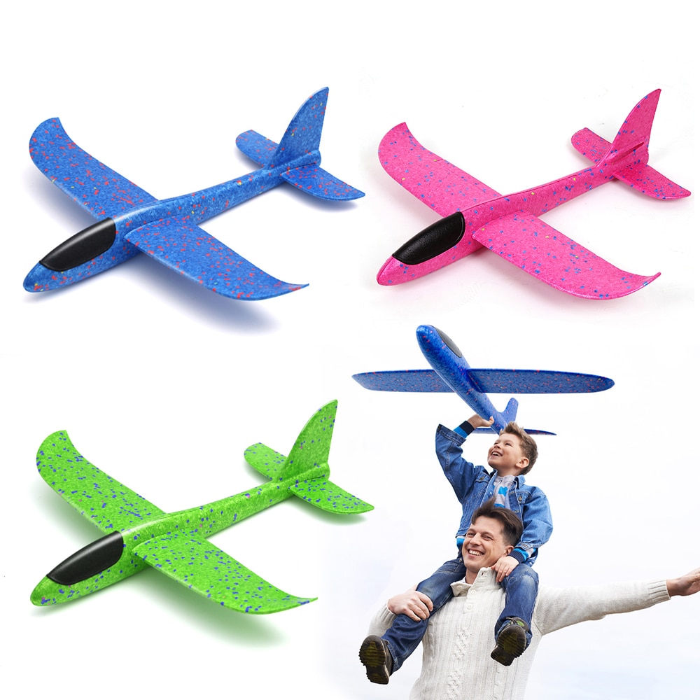 48CM Hand Throw Foam Plane Toys Outdoor Launch Glider airplane Kids Toy Puzzle Model Jouet Fly Plane Toy for Children