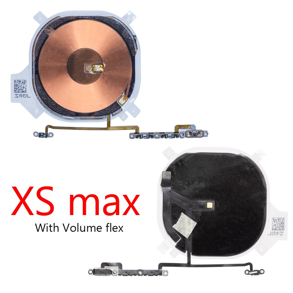 Chip de carga inalámbrico bobina para iPhone X XS / XS Max Flex del botón de volumen con NFC Chip Cable Flex piezas de repuesto