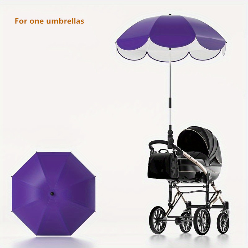 All-Purpose UV Protection Parasol Umbrella with Secure Clamp - Adjustable Sun Shade for Bikes, Trolleys, Wheelchairs, and Outdoo: WHITE