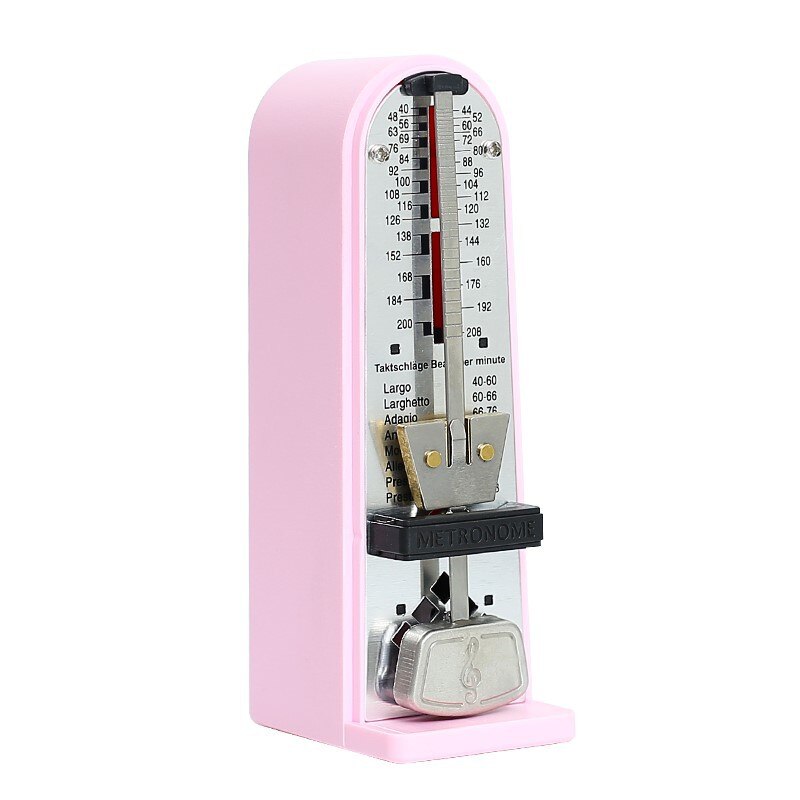 Mini Metronom für Gitarre Bass Klavier Violine Vintage Turm Typ Gitarre Metronom Glocke Ring Rhythmus Mechanische Pendel Zubehör: Pink