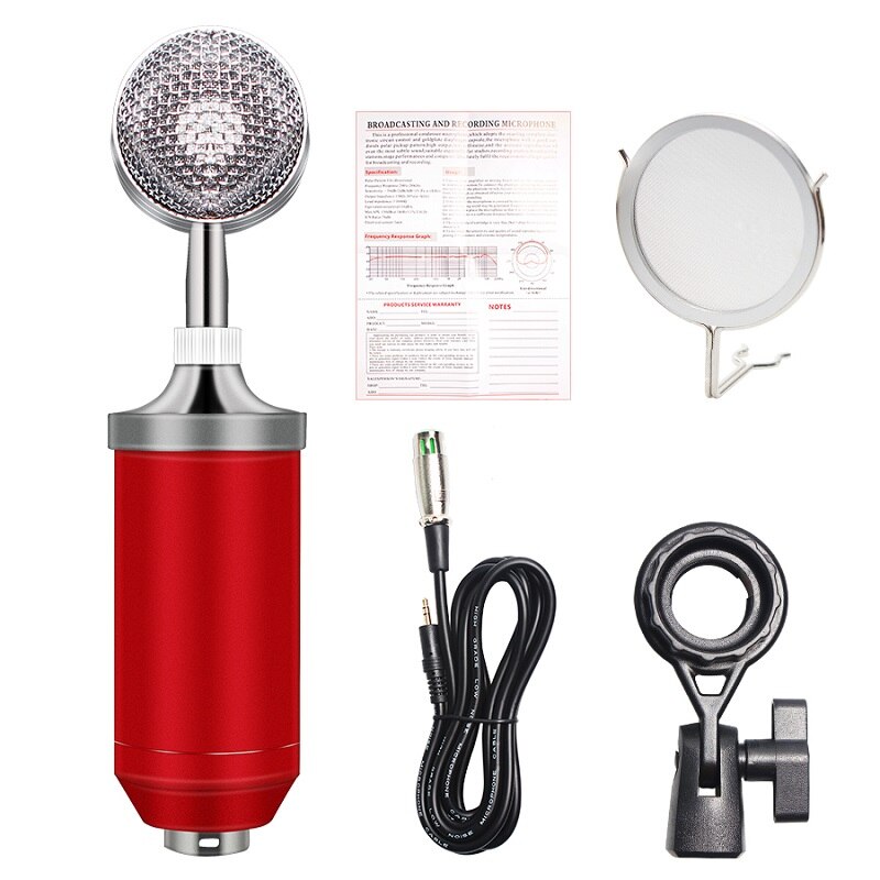 Microphone à condensateur filaire BM-8000, carte son, pour enregistrement en Studio, karaoké, Kits de Microphone pour ordinateur, Audio Vocal: 6
