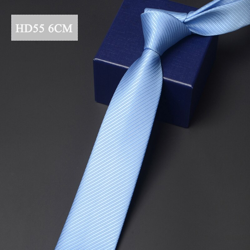 Ankomster 6cm & 8cm brede bånd til mænd forretningsarbejde slips formel ensfarvet hals slips gråblå: Hd55 6cm