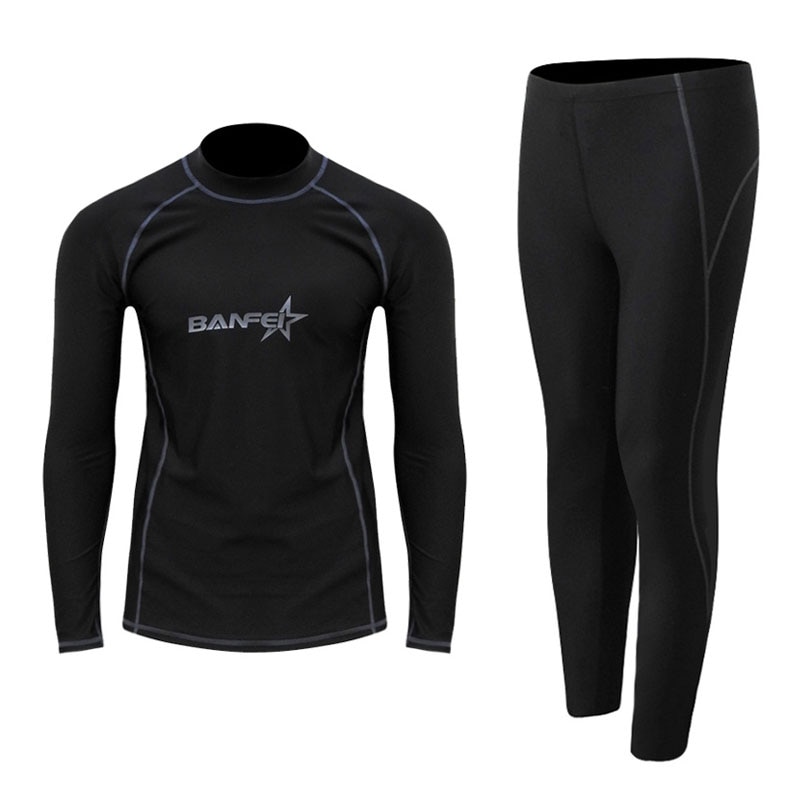 Twee Stuk Pak Mannen Duiken Wetsuit Jassen Broek Lange Mouwen Duikpak Scuba Jump Surfen Snorkelen Wetsuits