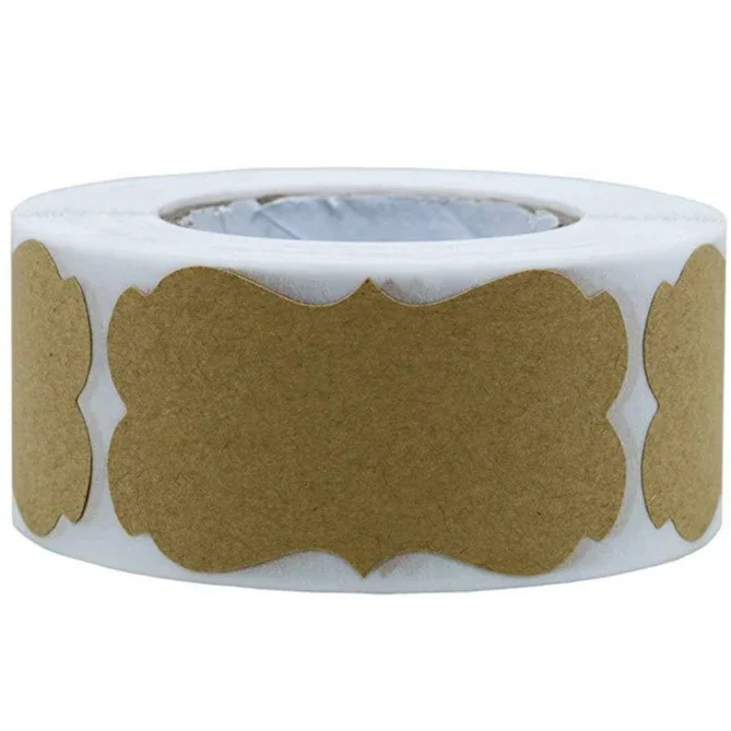 Kraftpapier-Aufkleber, leere Etiketten, handgefertigtes Briefpapier, Geschenkanhänger, Dekoration, Papier, Gewürzglas-Etikett, DIY-Umschlag, Siegelaufkleber