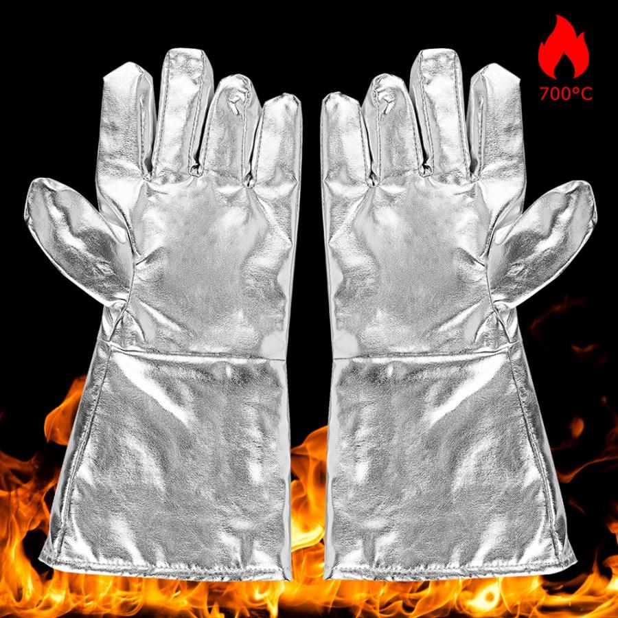 Safety Insulated Gloves 700 Celsius High Temperature Resistance Five-Finger Thick Gloves Radiation Resistant Heat Insulation