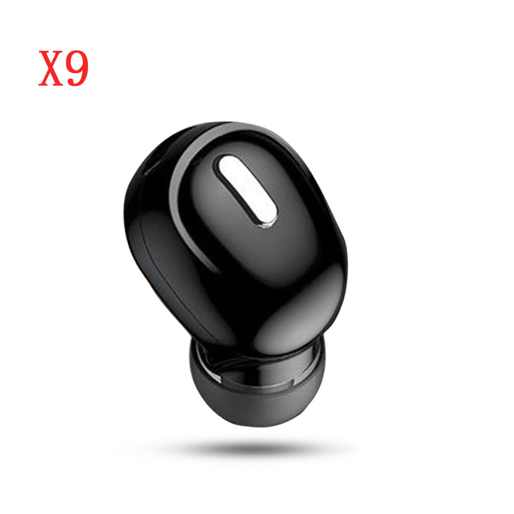 Auriculares internos Bluetooth 5,0 Mini, auriculares inalámbricos con micrófono, auriculares estéreo 3D para Samsung, Huawei, Xiaomi, Android e IOS: X9-Black