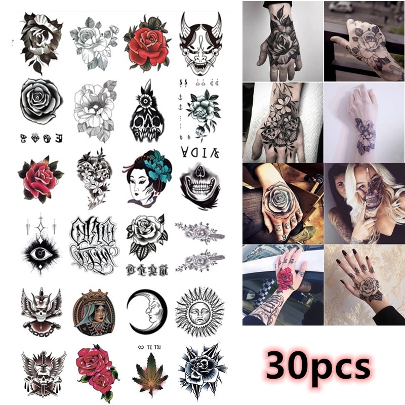 30Pcs Bloem Arm Tattoo Stickers Arm Tijdelijke Tattoo Waterdicht Nep Tattoos