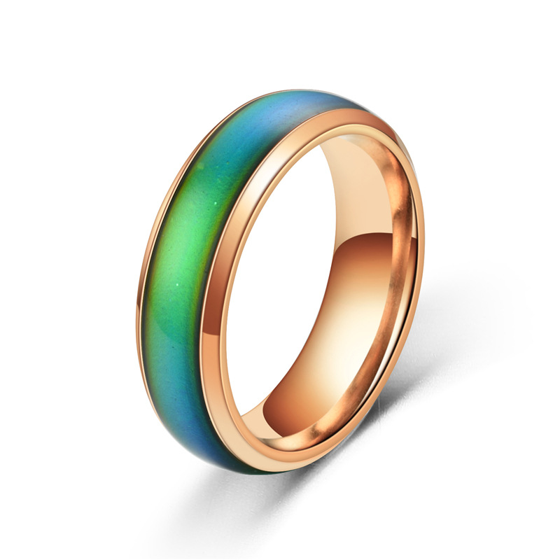 1 stücke Edelstahl Stimmung Ring Ändern Farbe Ringe Emotion Gefühl Temperatur Ring für Frauen Männer Paare Ringe Schmuck