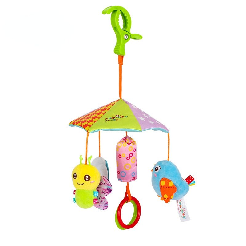 Baby Rammelaars Wieg Mobiles Speelgoed Dier Kikker Roterende Bed Bel 0-12 Maanden Baby Houder Kids Paraplu Roterende wind Chime