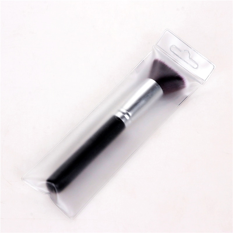 Zzdog 1 stk flydende foundation makeup børste sømløs skrå concealer kompensere kosmetiske skønhedsværktøjer træhåndtag