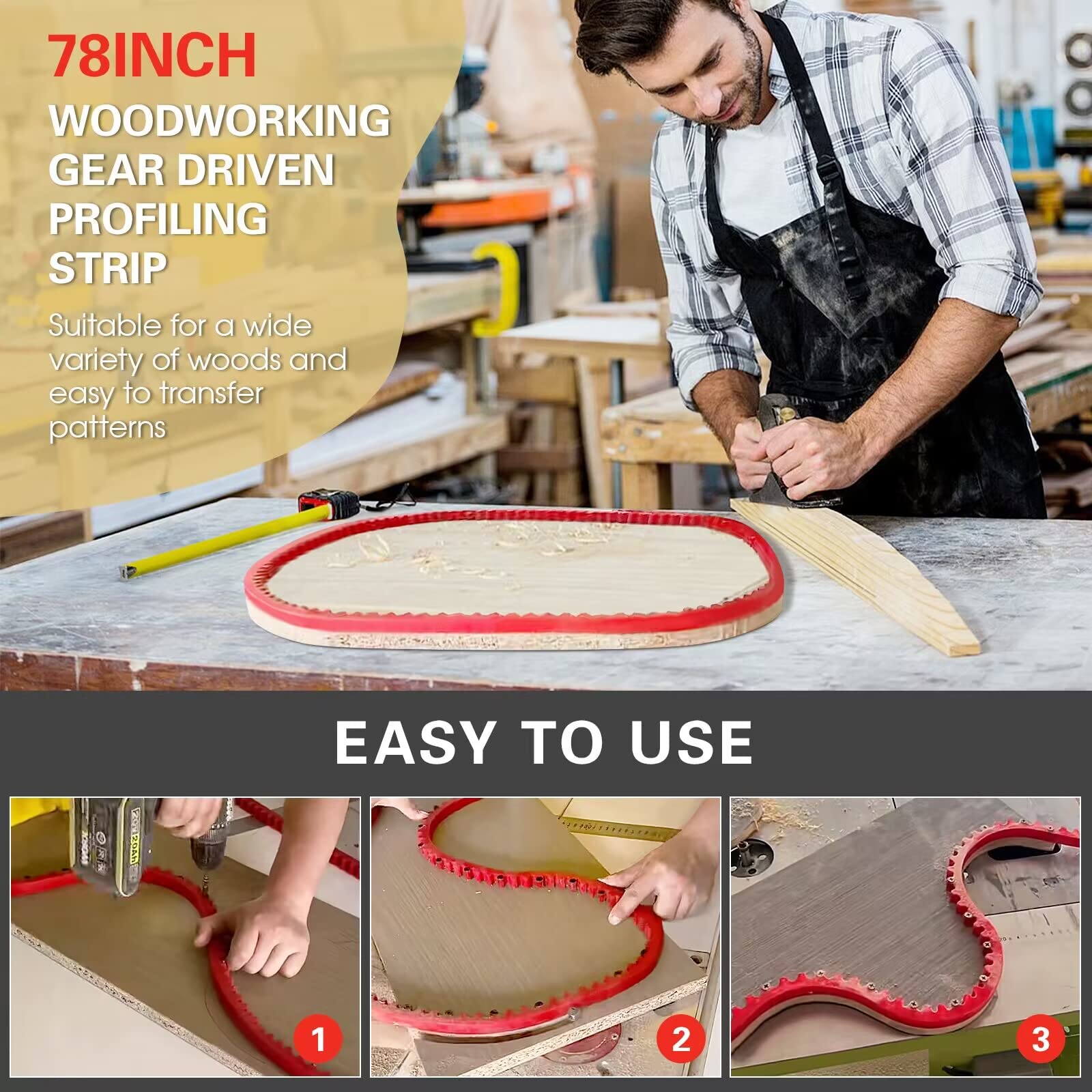 Tira de perfilado de forma especial para carpintería, guía de plantilla curva Flexible, herramientas auxiliares para tablero de madera, corte fijo,