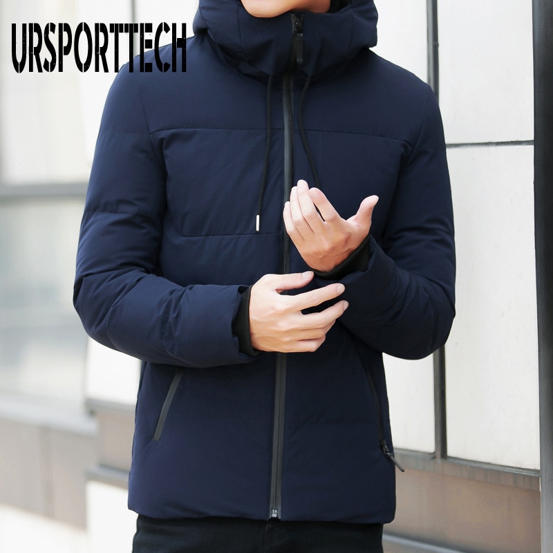 Vinterjakke herre parka afslappet vinterfrakke med hætte til mænd parkaer overtøj tyk varme slim fit frakker plus str. 4xl