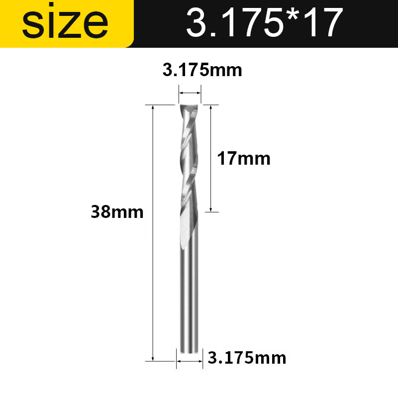 Vsharp 2 Flauti Fresa a spirale Fresa per incisione CNC Punta piatta Upcut Fresa Utensile Punte in metallo duro per legno MDF PVC: 26mm