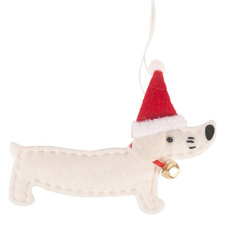 Arbre de noël ornement teckel forme suspendus pendentif arbre de noël décoration teckel chien en forme de pendentifs décoration: WHITE