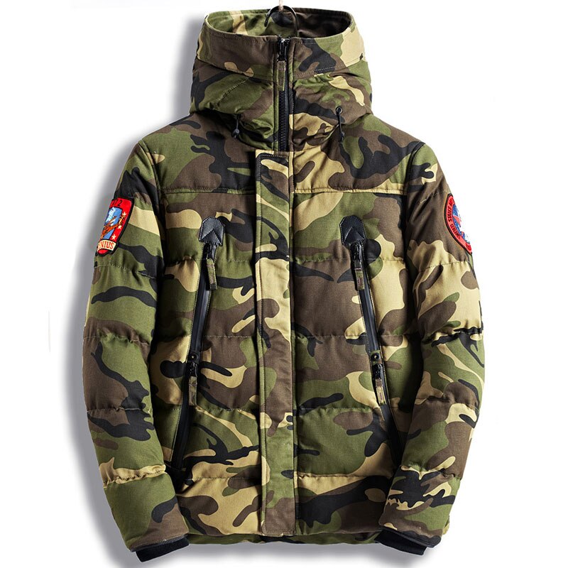 Parka herr vinterjackor bomull chaquetas hombre camo överrock herr casual kamouflage herrjackor och kappor