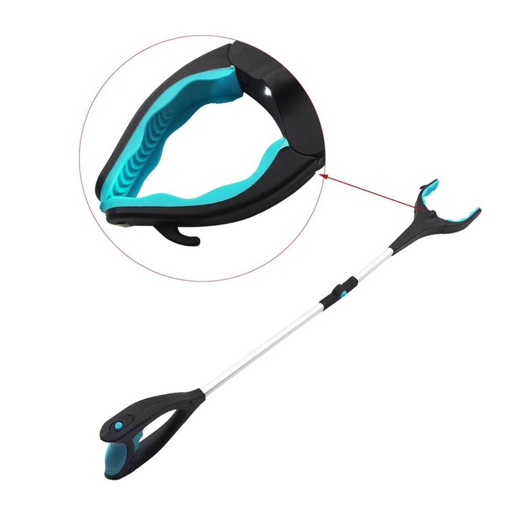 Garbage Pick Up Tool with LED Metal Clip Reacher Sanitation Device Folding Rubbish Pickup Clamp Claw Kitchen Garden