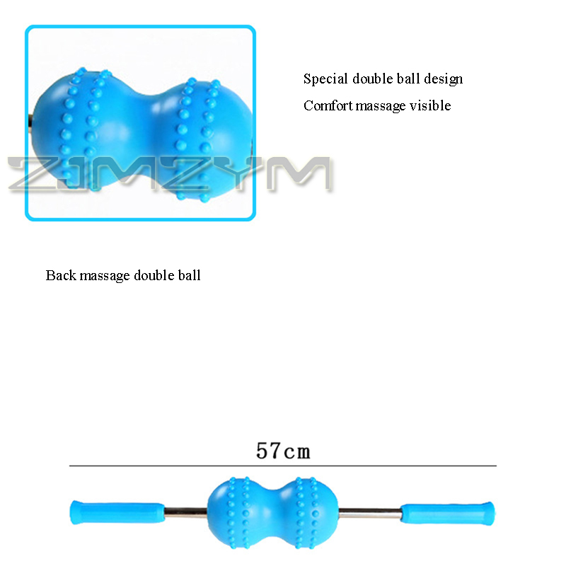 2-ballen Massage Stick Roller Back Pushing Massager Rollers Draagbare Body Muscle Yoga Massage Roller Stick Pijnbestrijding Stick