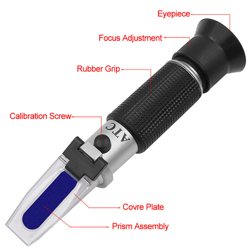 Brix 0-90% refractometer Sugar Refratometro for Food Content fruit juice liquids ATC Measurement tool 30% off