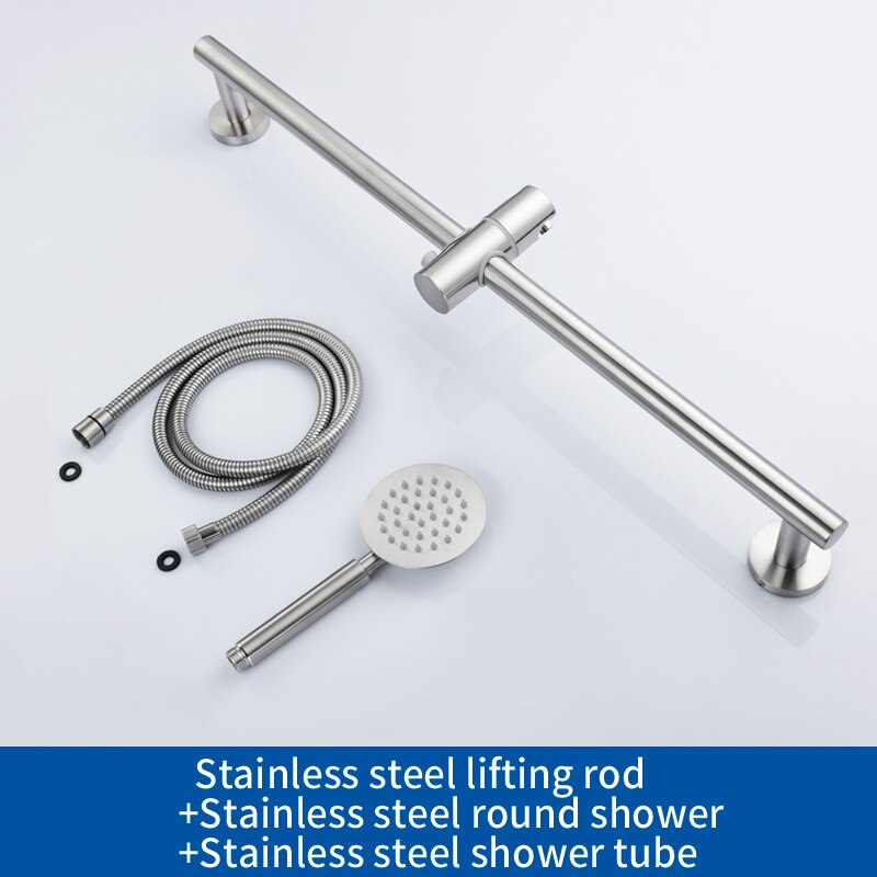 SUS304 Stainless Steel Adjustable Shower Slide Bar Hand Hold Shower Rail Slide Bar Set With SUS304 Shower & Hose Brushed Nickel