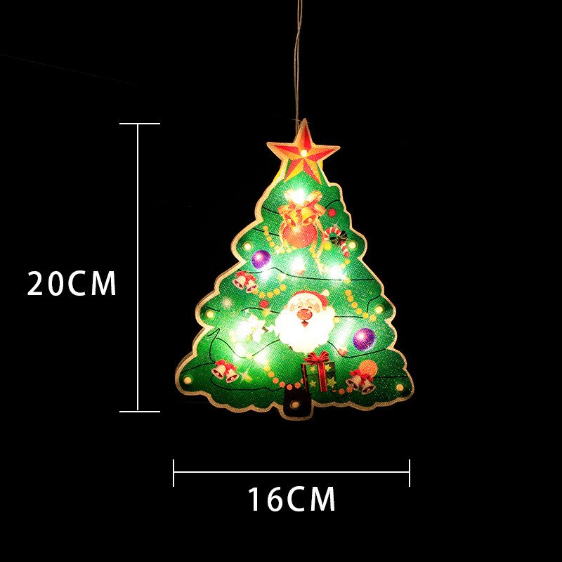 Kerstkamer glazen raam versierd met sterrenverlichting, lamp met zuignap, gekleurde lamp, hanglamp, kerstman sfeerdecoratie: Hanglamp 05