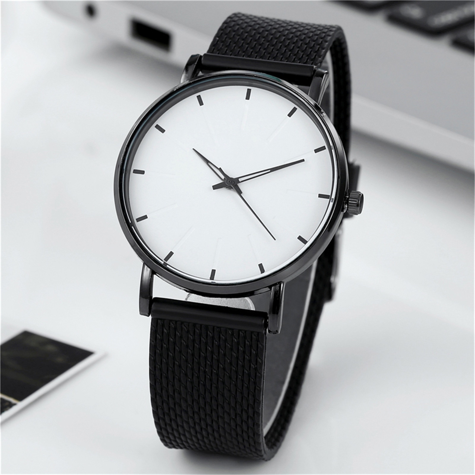 Men's mesh strap ultra-thin quartz watch Men's ultra-thin quartz watch Couple Analog Quartz Round Wrist men's watch #40
