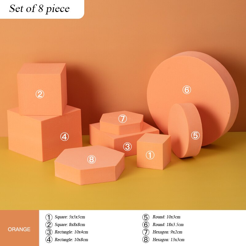 Product Photography Props Photography Foam Bubble Geometric Cube Set Photography Props: orange