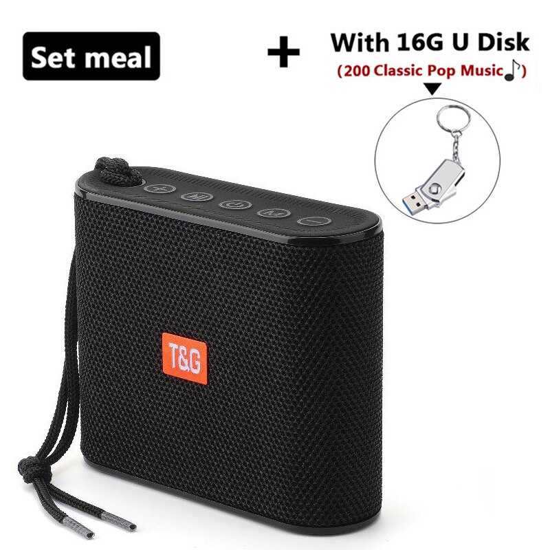 Mini Altoparlante del Bluetooth Portatile Piccolo Colonna Wireless Music Center Subwoofer BoomBox 3DStereo Altoparlanti USB per I Telefoni con TF di FM: Black with U disk