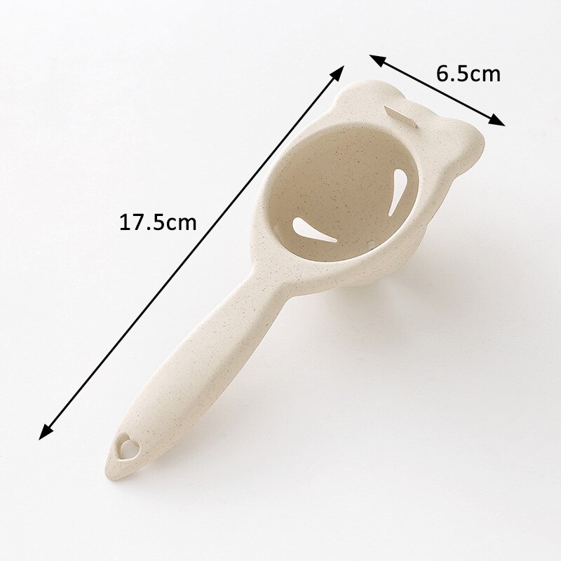 1Pcs Wheat Straw Yolk Egg Separator Divider Cute Bear Shaped Sifting Gadget Filter Holder Baking Tool Kitchen Accessories: Beige