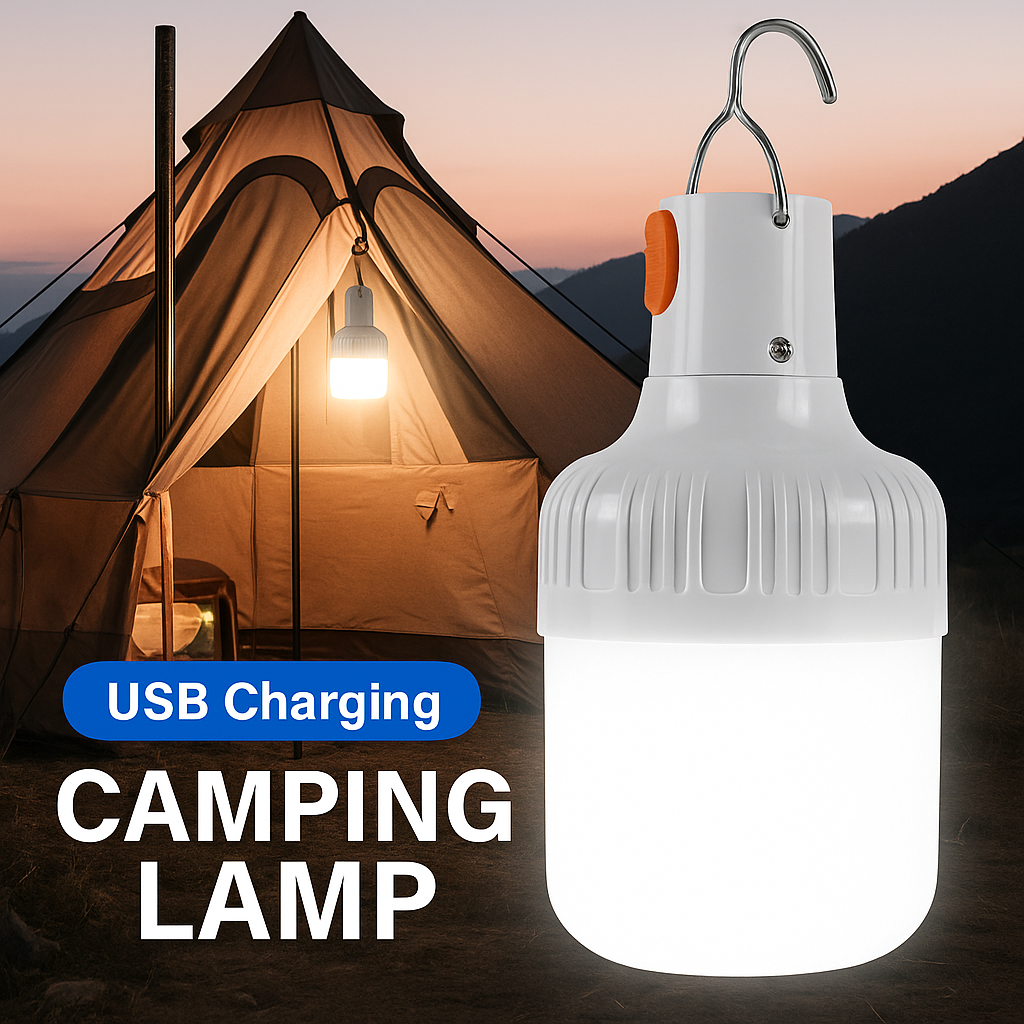 Bærbar genopladelig led-campinglampe med krog, dæmpbar teltlanterne, nødnatlampe til vandreture, rejseeventyrbrug
