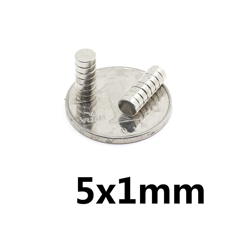 100pcs 5x1mm N35 Mini Super Sterke Zeldzame Aarde Koelkast Permanet Magneet 5x1 Kleine Ronde neodymium Magneet 5*1