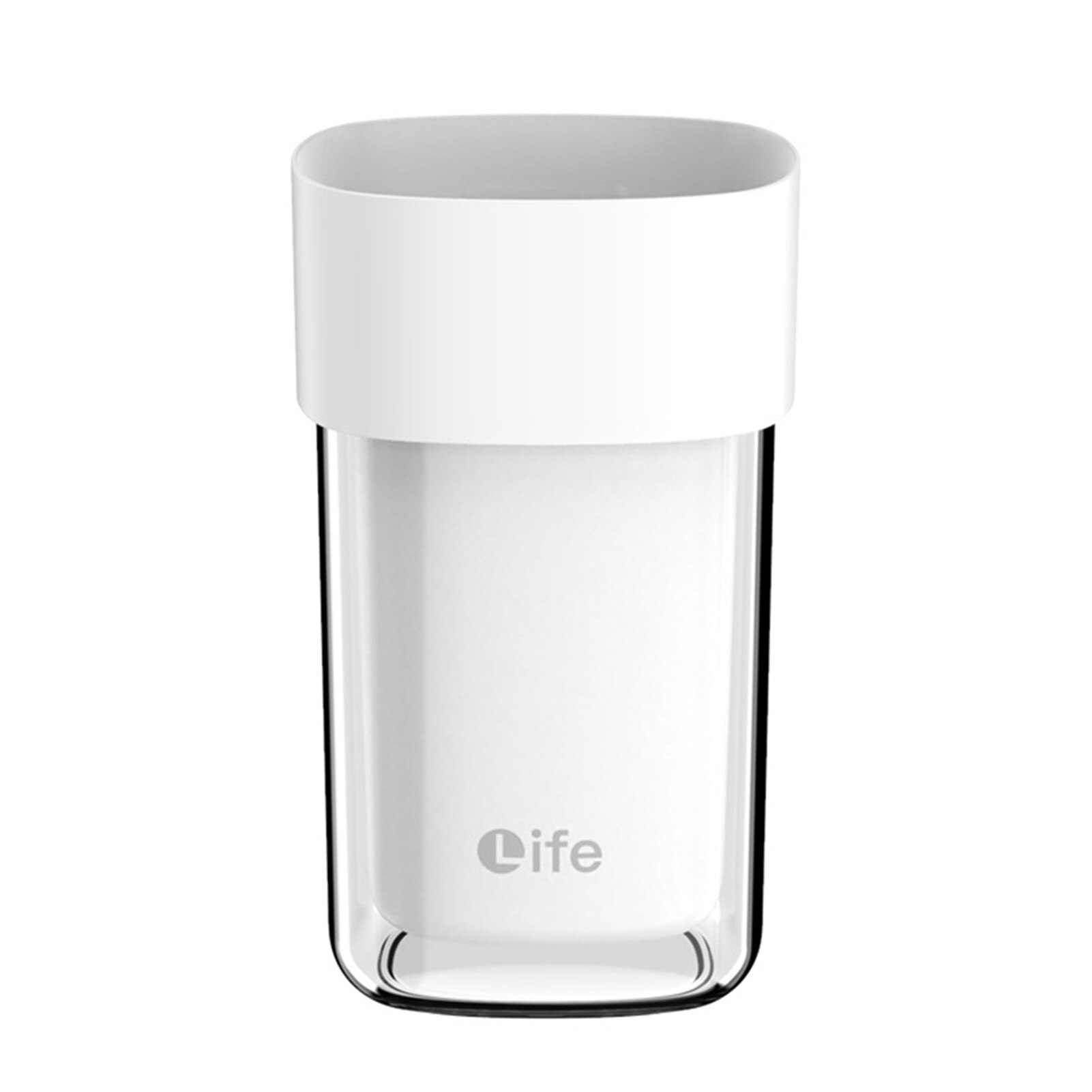 Portavasos Simple de doble capa para lavado de dientes, caja de almacenamiento para cepillo de dientes de viaje para pareja, conjunto para lavar el baño, taza dental: Blanco