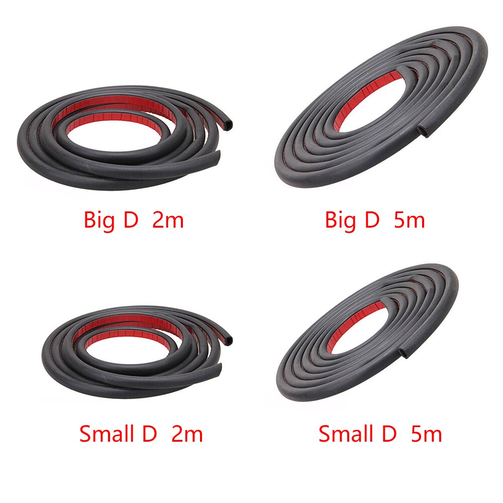 Rubber Car Door Adhesive Sound Insulation Trim D-shape Weatherstrip Waterproof Seal Strip Edge
