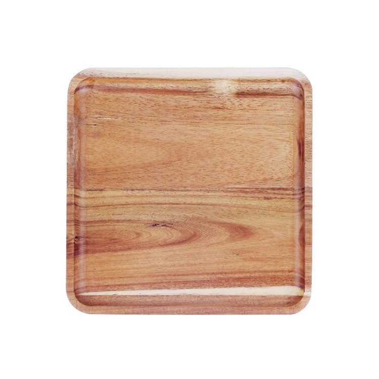 Acacia Wooden Pallet Household Rectangular Coffee Breakfast Bread Tray Fruit Plate Export Wooden Tableware