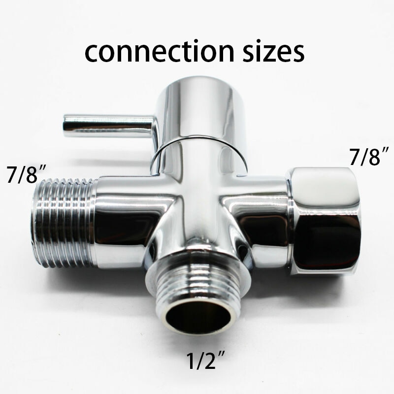 1/2inch Brass 3Ways Diverter Valve Joint Adapter For Shower Head Sprinkler T Shape Adapter Connector For Angle Valve Hose Bath
