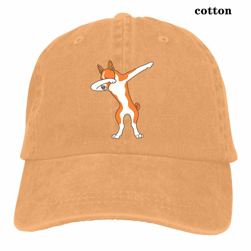 Funny Basenji Dabbing Baseball cap men women Trucker Hats adjustable cap: 3-Natural