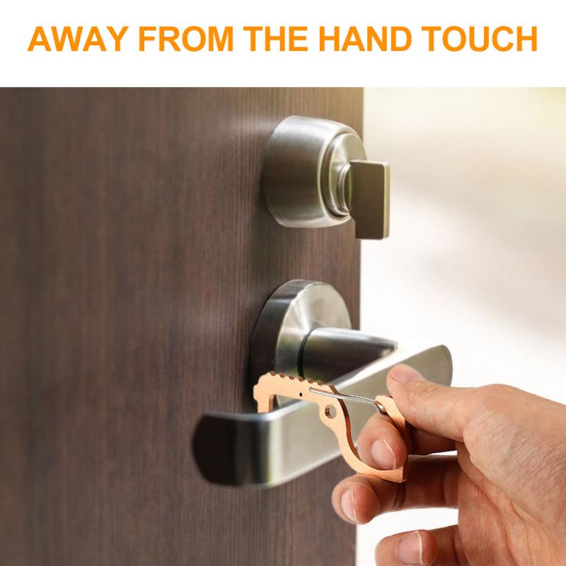 No Touch Key Door Opener Keys Chave Portable Hygiene Hand No Touch Key Handle Key Anti-contact ZERO-TOUCH Key Buckle Isolation