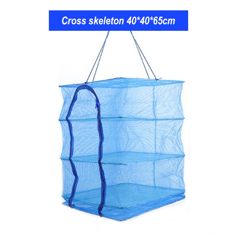 4 Layers Foldable Drying Fishing Net Rack Hanging Vegetable Fish Dishes Dryer PE Hanger Fishing Net Fishing Accessories X110G: 40x40x65