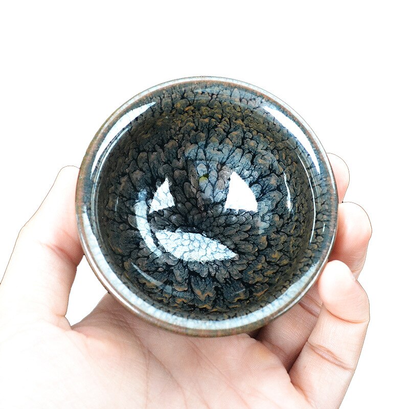 Jianzhan Trekkoord Top Chrysant 8.8*5.4 Persoonlijke Single Cup Collectible Thee Kopje Koffie Kopje Water Kopje Thee Cup Set