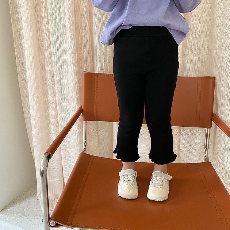 Koreaanse Versie Flared Broek Herfst Kleding Voor Kids Plaid Slanke Meisjes Broek Lente Uitloper Leggings Bell Bottoms Kinderen