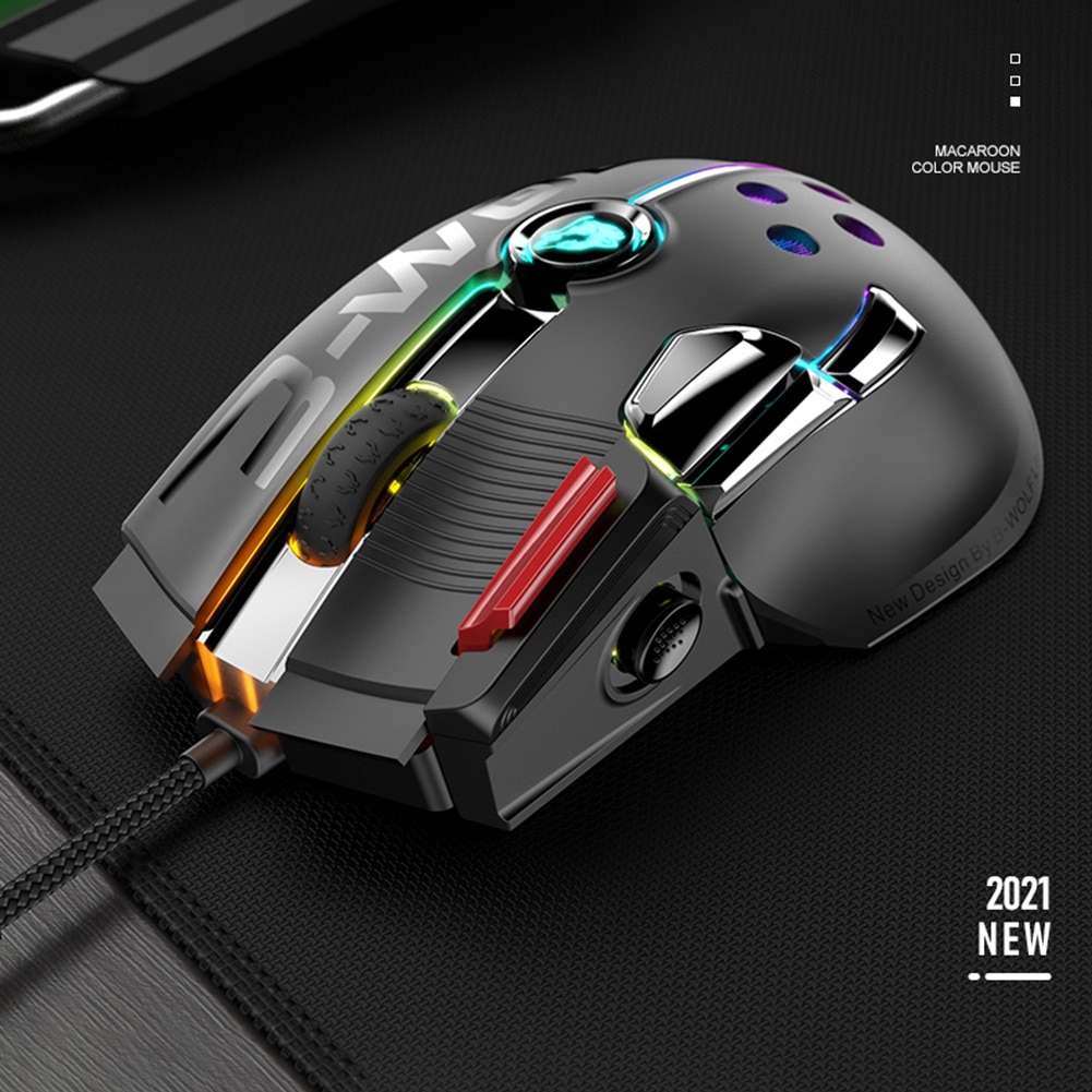 M2 Gaming Mouse Wired 11 Buttons 12000 DPI Adjustable Ergonomic Mouse RGB Backlight Macro Definition Gamers Mice For PC Laptop