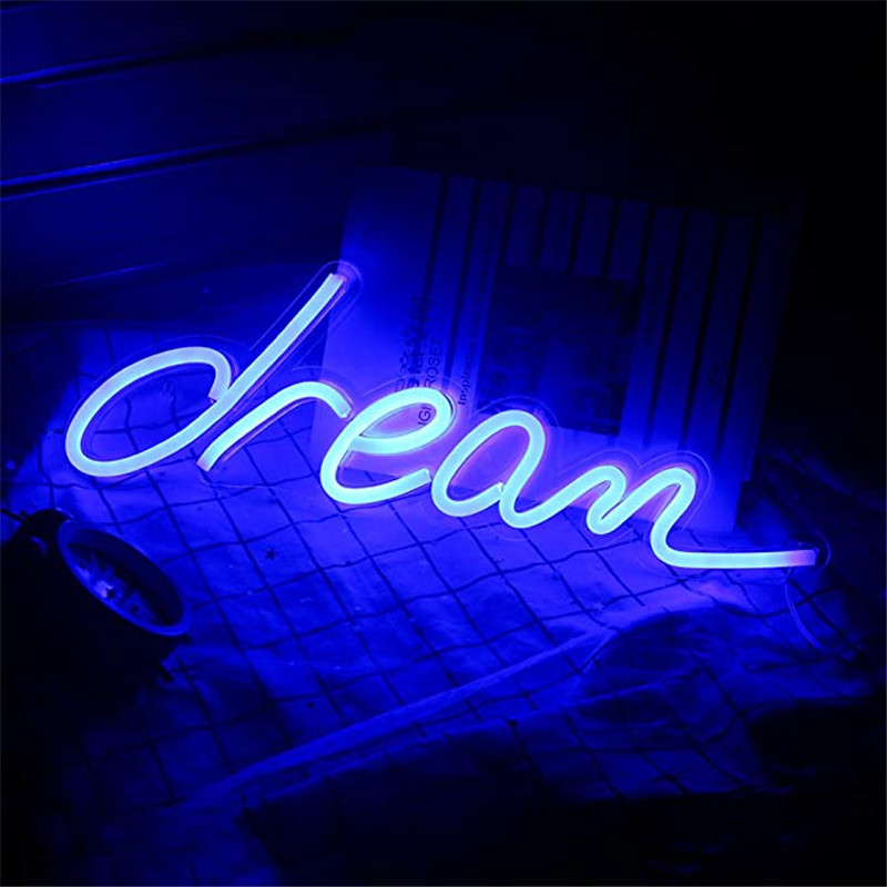 Dream Neon Signs USB for Led Neon Pub Cool Light Wall Art Bedroom Bar Decorations Home Accessories Party Novelty Display