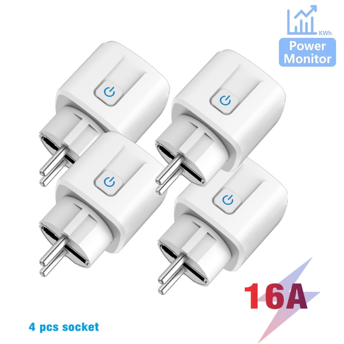 Der TASMOTA-WLAN-Stecker funktioniert mit der Stromverbrauchsüberwachung 16 A von Angelegenheit Heimat Assistent: Himmel Blau