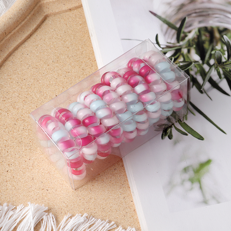 9pcs Elastic Hair Bands Colorful Spiral Hair Ties Telephone Wire Hair Accessories Girls Elastic Hair Bands Headband: style-14