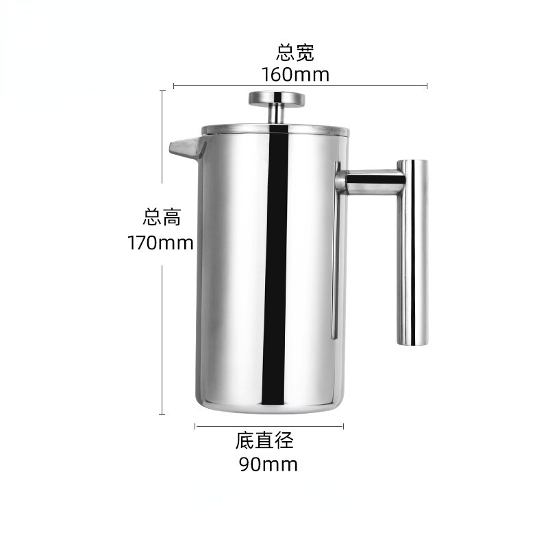 Coffee Maker French Press Stainless Steel Espresso Coffee Machine Double-Wall Insulated Coffee Tea Maker Pot 1000ml: 800ml