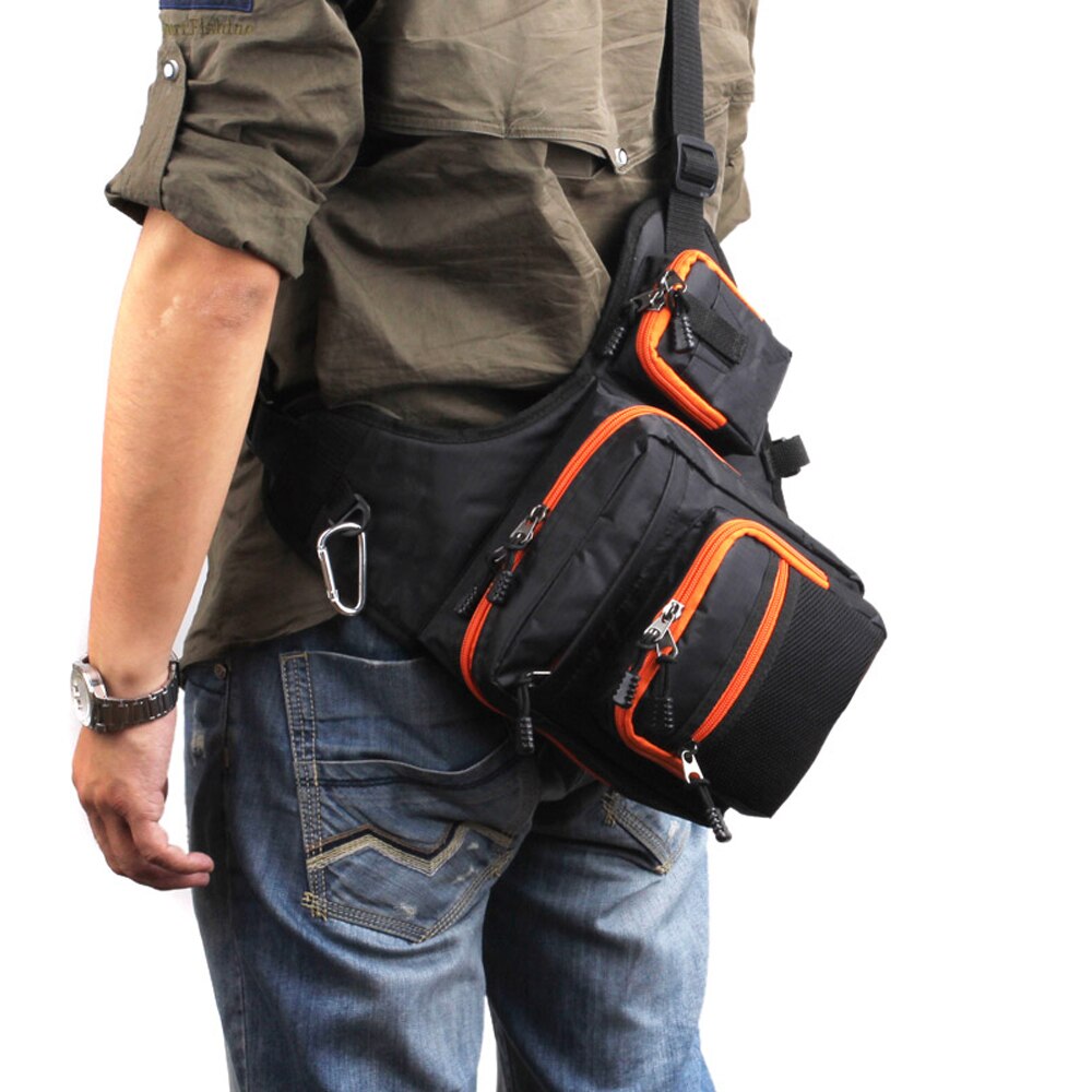 Bolsa de aparejos de pesca impermeable, paquete de eslinga para deportes al aire libre, bolso de hombro tipo bandolera para pesca, senderismo, viaje, bolsa de pesca