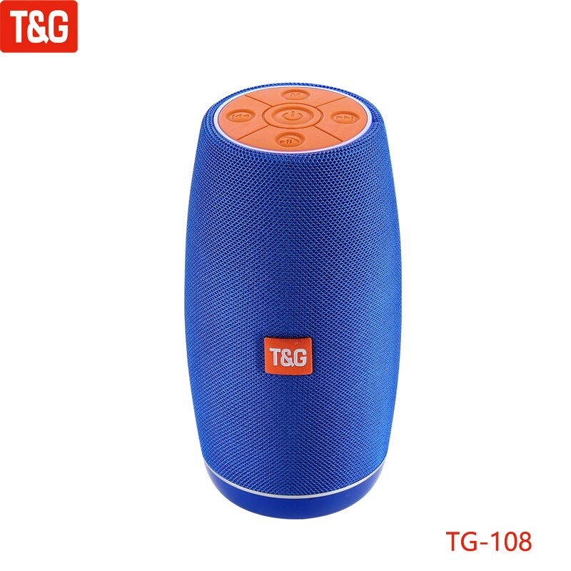 TG108 Stereo Wireless Bluetooth Outdoor Portable Card Fabric Audio Radio Subwoofer Speaker: blue