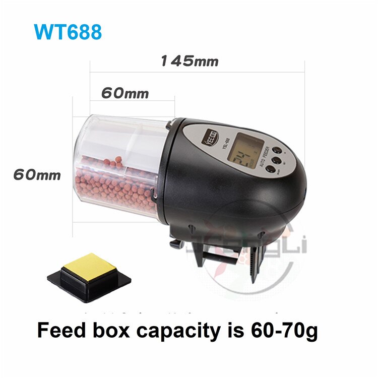 Automatisk matautomat matare t -8800 9900 timer matare akvarium timing stor kapacitet fiskmatare tank akvarium batteri: Wt 688 elektroniska
