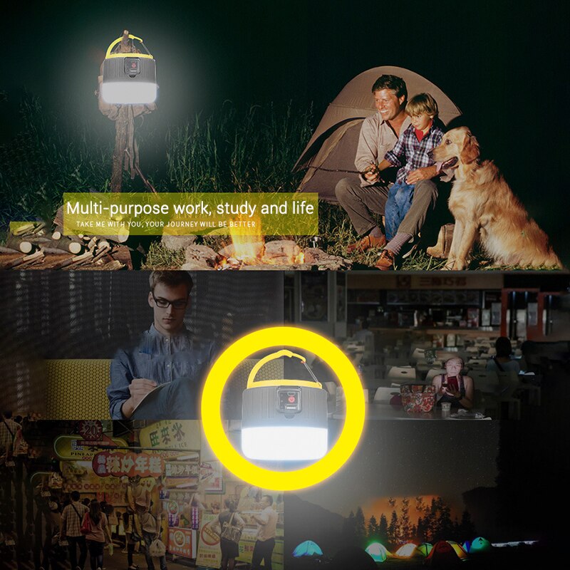 Lámpara LED Solar para acampar al aire libre, lámpara LED para tienda de campaña, foco portátil de 280W 190W, luz nocturna de emergencia superbrillante para mercado de barbacoa, senderismo