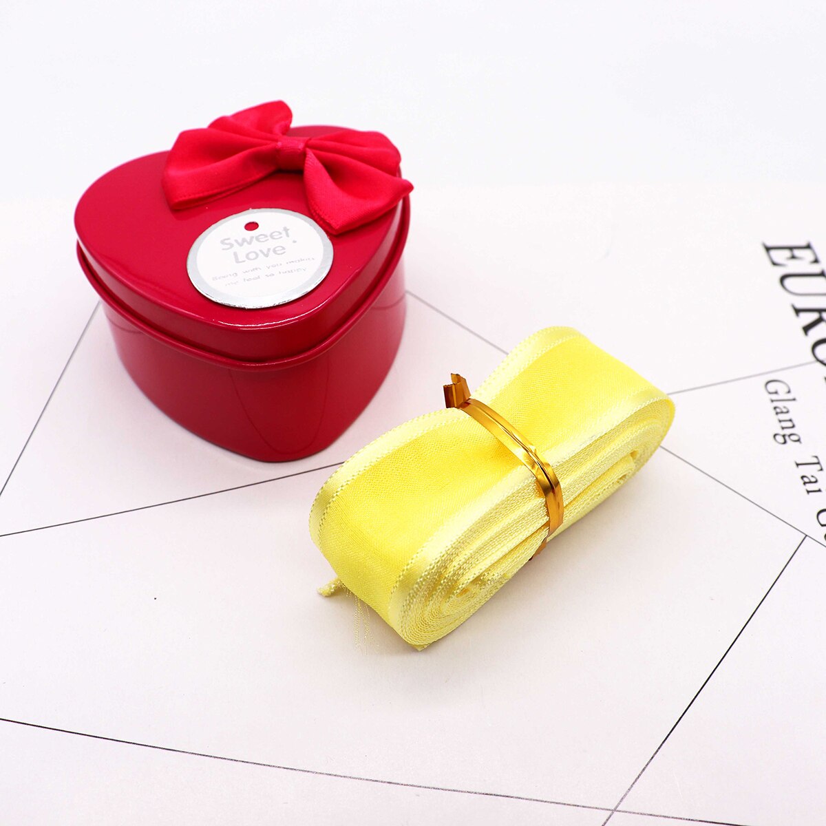 5M 25mm Satin- Rand Organza Band für Hochzeit Party Dekoration Band Handgemachte Verpackung Haar BöGen DIY Weihnachten Band: 3